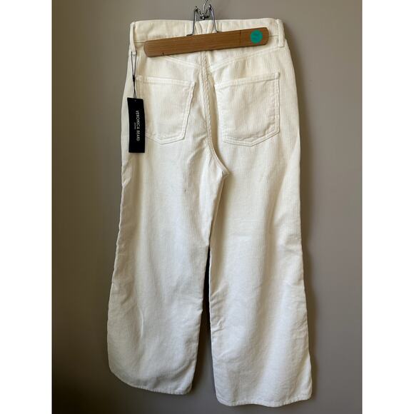 $278 Veronica Beard High Rise Taylor Corduroy Cropped Wide-Leg Cream Pant Sz 26 - Picture 7 of 12
